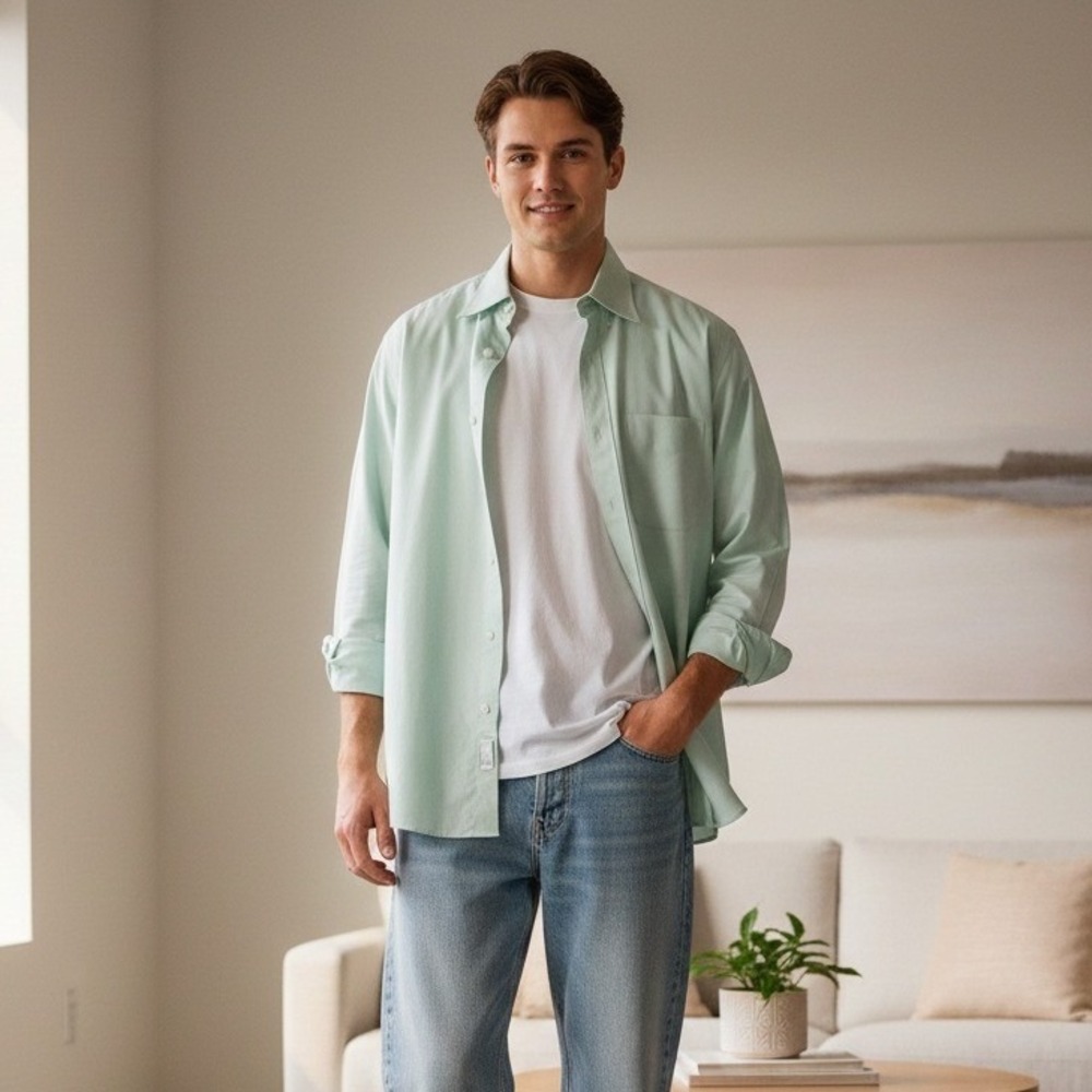 LL Bean Wrinkle Free Traditional Fit Long Sleeve Button Down Shirt - Size 32